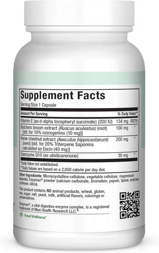 Maxi Health CircuMax Supplement - High Potency - Vein and Circulation Formula - 60 Capsules - Kosher