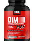 Force Factor DIM Max DIM Supplement for Men to Support Hormone Balance and Estrogen Balance Maximum Strength Diindolylmethane Superior Absorption 400mg 60 Capsules
