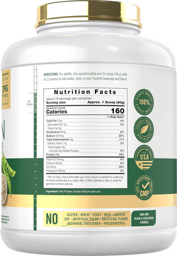 Carlyle Pea Protein Powder with BCAA'S 7lb | Unflavored | 29G Protein | Non-GMO Gluten and Soy- | Vegetarian Formula