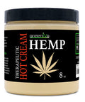 Greenive Hemp Hot Cream Soothing Moisturizing Hemp Hot Cream (8 Oz Jar)