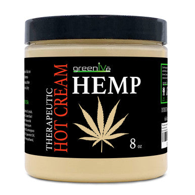 Greenive Hemp Hot Cream Soothing Moisturizing Hemp Hot Cream (8 Oz Jar)