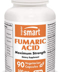 Supersmart Fumaric Acid 500 mg Per Day May Help to Reduce Patches of Peeling Skin Anti Inflammatory Supplement NonGMO Gluten Free 90 Vegetarian Capsules