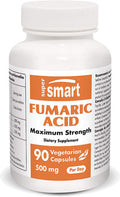 Supersmart Fumaric Acid 500 mg Per Day May Help to Reduce Patches of Peeling Skin Anti Inflammatory Supplement NonGMO Gluten Free 90 Vegetarian Capsules