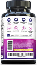 Multi Collagen Pills with Hyaluronic Acid Vitamin C 5 Type Hydrolyzed Collagen Protein Peptides Types I II III V X 30 Servings 90 Capsules