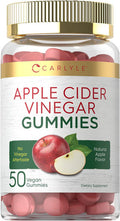 Apple Cider Vinegar Gummies | 50 Count | Natural Apple Flavor | Vegan, Non-GMO, Gluten Free | ACV Supplement | by Carlyle