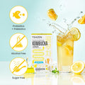 Teazen 4 Flavors 40 Sticks Variety Pack Kombucha Lemon Peach Berry (30 Sticks) and Hot Kombucha Ginger Lemon Flavor (10 Sticks)