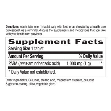 Country Life Paba 1000 Mg Tablets 60'S