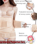 2 in 1 Postpartum Belly Wrap Support Recovery Belt - Belly Band for Postnatal, Pregnancy, Maternity - Girdles for Women Body Shaper - Post Partum Waist Shapewear Belt(Beige,Plus Size)
