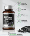 Horbaach Charcoal Pills 120 Capsules 780Mg