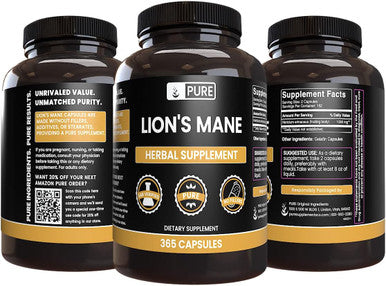 PURE ORIGINAL INGREDIENTS Lion'S Mane (365 Capsules) No Magnesium Or Rice Fillers, Always Pure, Lab Verified