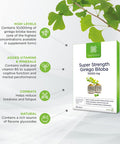 Healthspan Ginkgo Biloba 10,000mg (120 Tablets) | Added Iodine & Vitamin B5 | Reduce Tiredness & Fatigue | Support Cognitive Function & Mental Performance | Rich Source of Flavone Glycosides | Vegan