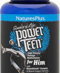 Natures Plus Power Teen For Him - 60 Chewable Tablets, Wild Berry - High-Potency Teenage Multivitamin - Sugar Free, Vegetarian, Gluten - 30 Servings