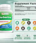 Best Naturals Berberine 500mg 120 Capsules - Supports Immune Function Cardiovascular & Gastrointestinal Function (120 Count (Pack of 1))