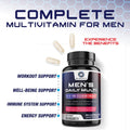Multivitamin for Men Vitamin A C D E Zinc Calcium Multivitamins for Immune Health Support Vitamin B12 Men's Daily Multivitamin Supplement Capsules NonGMO Mens Multi Vitamins 60 Capsules