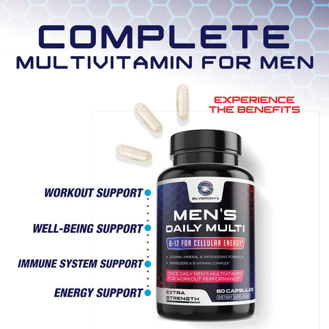 Multivitamin for Men Vitamin A C D E Zinc Calcium Multivitamins for Immune Health Support Vitamin B12 Men's Daily Multivitamin Supplement Capsules NonGMO Mens Multi Vitamins 60 Capsules