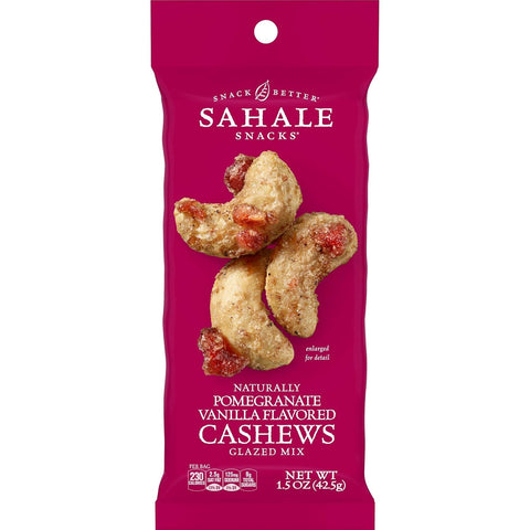 Sahale Snacks Maple Pecans Glazed Mix, 4 oz Pouches (6 Packs) Dry-Roasted, Deluxe Mixed Nuts with Cherries, Apples, Maple, and Cinnamon - Non-GMO, Kosher, and Certified Gluten-Free Snacks