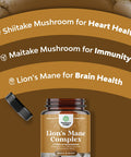 Nootropic Lions Mane Mushroom Capsules - LionÃƒâ€šÃ¢â‚¬â„¢s Mane Mushroom Complex Immune System Booster and Brain Supplement - Mushroom Extract Focus Pills Brain Booster and Mood Support with Reishi Mushroom
