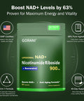 Gorani Nad+ Supplement 900Mg, Nicotinamide Riboside, Liposomal Resveratrol, Quercetin - Mnm Resveratrol Supplement For Promotes Vitality & Cognitive Function (1)