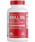 Bronson Antarctic Krill Oil 1000 Mg With Omega-3S Epa Dha Astaxanthin And Phospholipids 180 Softgels