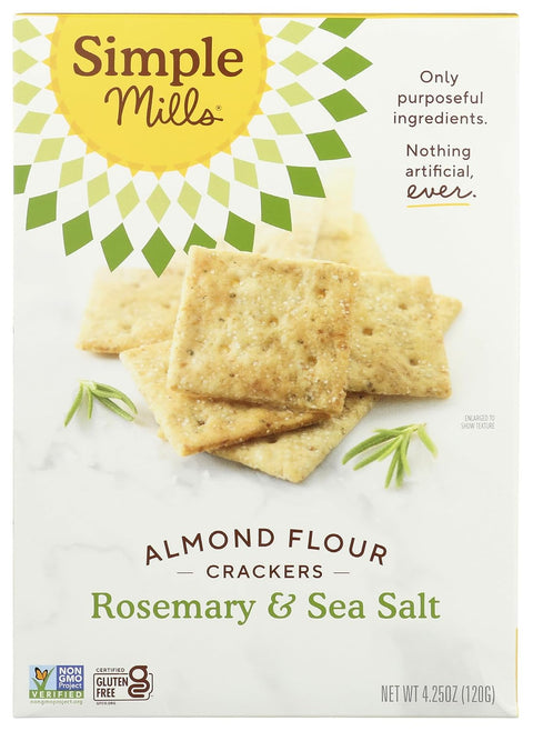 Simple Mills Almond Flour Crackers Family Size Fine Ground Sea Salt Gluten Vegan Healthy Snacks 7 Ounce (Pack of 1)