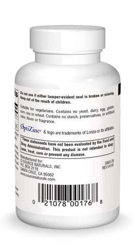 Source s OptiZinc Zinc Sulfate Complex & Dietary Supplement - 240 Tablets