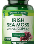 Irish Sea Moss Complex | 90 Capsules | Non-GMO & Gluten Supplement | with Bladderwrack & Burdock Root | by Nature's Truth