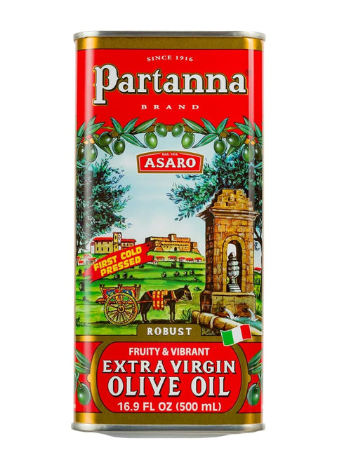 Partanna Robust Extra Virgin Olive Oil - Premium 100% Castelvetrano Oil - High Polyphenol - First Cold Pressed - Early Harvest in Sicily - Award Winning Italian EVOO -Monovarietal -101 fl oz (3 L) Tin