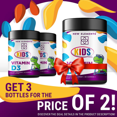 Elements Vitamin D3 Gummies 2000 Iu For Kids Sugar Natural Vitamin D Chewable Gummy Supplement For Healthy Bones Mood & Immune Support Vegan Gluten- Non-Gmo Natural Grape Flavor