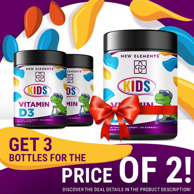 Elements Vitamin D3 Gummies 2000 Iu For Kids Sugar Natural Vitamin D Chewable Gummy Supplement For Healthy Bones, Mood, & Immune Support Vegan, Gluten-, Non-Gmo, Natural Grape Flavor