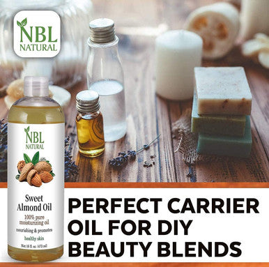 Nbl Natural NBL Natural Sweet Almond Oil for Skin/Hair and Body Massage 473 ml 2-Pieces