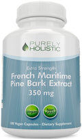 Purely Holistic Pine Bark Extract 350Mg 180 Vegan Capsules 95% Proanthocyanidins - French Maritime Pine Bark Extract - Non Gmo & Pesticide Free Antioxidant Supplement