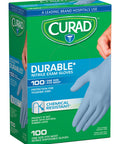 Curad Nitrile Exam Gloves Durable Powder Chemical Resistant One Size Fits Most 100 Count (10 Pack)