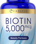 Carlyle Biotin 5000mcg | 360 Vegetarian Tablets | Beauty Formula Supplement | Non-GMO Gluten