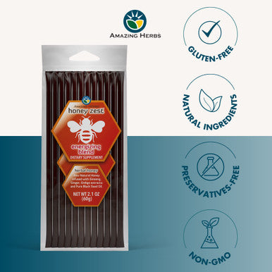 Amazing Herbs Raw Natural Honey Herbal Honey Infused Straws 12 Count