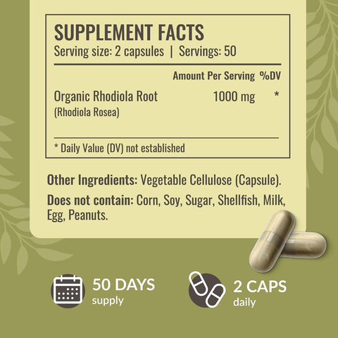 Herbamama Rhodiola Rosea Capsules â€“ Natural Menopause Supplements For Women â€“ 1000Mg Rhodiola Rosea Root Powder Per Serving For Women'S Relaxation Support â€“ Vegan Non-Gmo â€“ 50-Day Supply