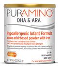 PurAmino Hypoallergenic Infant Drink, for Severe Food Allergies, Omega-3 DHA, Iron, Immune Support, Powder Can, 14.1 Oz