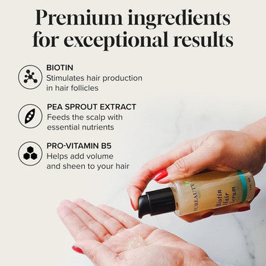Biotin Hair Growth Serum by Pureauty Naturals - Advanced Topical Formula to Help Grow Healthy, Strong Hair - Suitable For Men & Women Of All Hair Types - Hair Loss Support