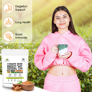 HERBALICIOUS Organic Licorice Spice Herbal Tea - Non-Gmo And Gluten Free Premium Natural Licorice Spice Tea Bags - Soothing And Caffeine Free Naturally Spicy Sweet Herbal Tisane - 30 Tea Bags