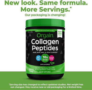 Grass Fed Pasture Raised Collagen Peptides Powder Unflavored 16 oz