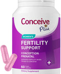 CONCEIVE PLUS Womens Fertility Support Prenatal Multivitamin for Trying to Get Pregnant Conception Blend, Hormonal Balance, Folate, Zinc, Thiamin, Riboflavin, Biotin Non-GMO, Vegan 30 Days