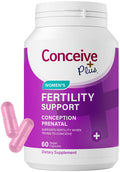 CONCEIVE PLUS Womens Fertility Support Prenatal Multivitamin for Trying to Get Pregnant Conception Blend, Hormonal Balance, Folate, Zinc, Thiamin, Riboflavin, Biotin Non-GMO, Vegan 30 Days