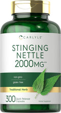 Carlyle Stinging Nettle Leaf Extract 2000mg | 300 Capsules | Non-GMO & Gluten Supplement