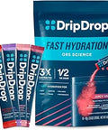 DripDrop Hydration Juicy Variety Pack, Electrolyte Packets, 16 Count | Grape, Fruit Punch, Strawberry Lemonade & Cherry; 3X Electrolytes, Vitamin C, Magnesium, Zinc; Single Serve Powder Drink Mix