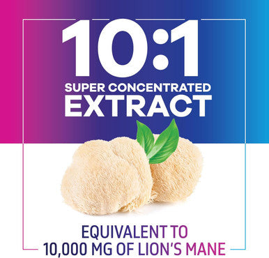 Nature'S Nutrition Nature's Mushroom Lion's Mane - Nootropic Brain Health Support Supplement - Lionsmane Mushrooms for Focus Memory & Immune Support - Lions Mane Mushroom Extract is Non-GMO & Vegetarian - 120 Capsules