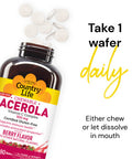 Country Life Acerola Vitamin C Complex 500Mg Chewable Berry Flavored Wafers Supports Immune Health 180 Wafers Certified Gluten Free By Gfco Certified Vegan By Ava