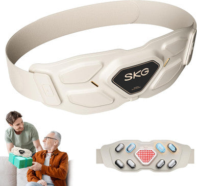 Skg Lower Back Massager Gifts For Men Women For Pain Relief, Adjustable Cordless Heating Pad Infrared Vibrating Back Massager Waist Lumbar Belt W9 Pro