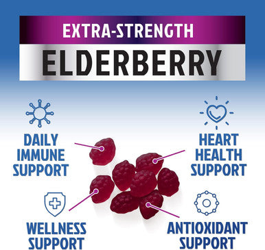 Immune Support Gummies - Powerful Sambucus Elderberry Gummies With Elderberry Extract, Zinc & Vitamin C Gummy, Max Potency Natural Vegan Immune Support Supplement For Adults & Children - 60 Gummies