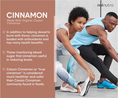 Nui Nutra Organic Ceylon Cinnamon Supplement | 1200mg | 120 Capsules | Cardiovascular Support | Joint & Immune System Support | Gluten Free and Non GMO