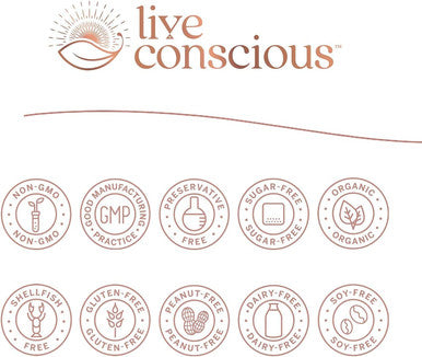 Live Conscious Organic Pea Protein Powder - Cosmic Cacao Chocolate Flavor | Low-carb Plant-Based Vegan Protein Blend - Pea, Brown Rice, Pumpkin, Sacha Inchi | 20 Servings, 17 oz