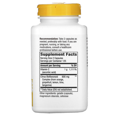 Nature'S Way Vitamin C With Bioflavonoids Immune Support High Potency Vitamin C Per 2-Capsule Serving Promotes Collagen 1000 Mg Per 2-Capsule Serving 250 Capsules (Packaging May Vary)